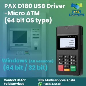 PAX D180 USB Driver - Micro ATM(64 bit OS type)